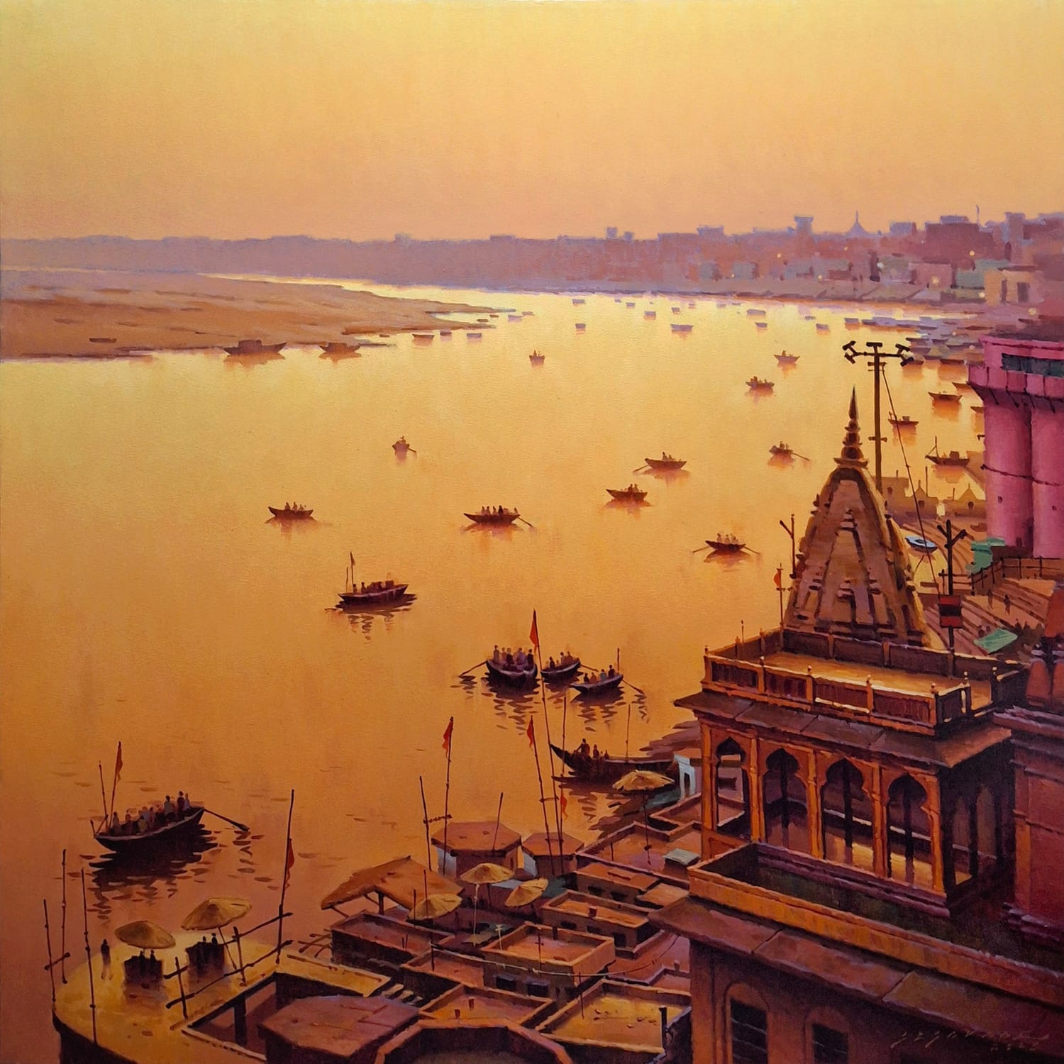 Panoramic Aerial View of Ganga