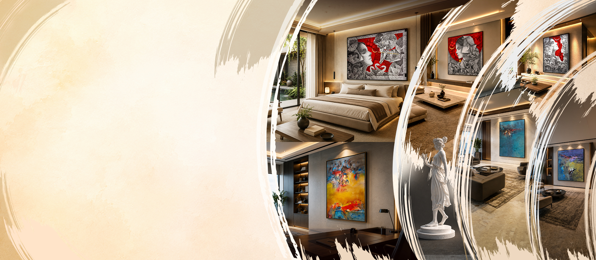 Rangkunchala artworks installed in homes, offices and galleries